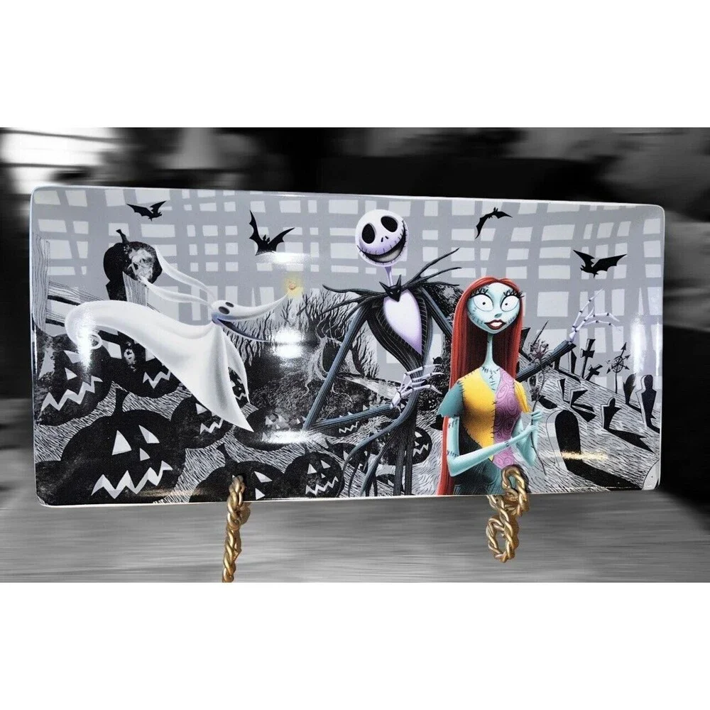 Disney Nightmare Before Christmas Color Ceramic Tray Platter Jack Sally Zero NEW